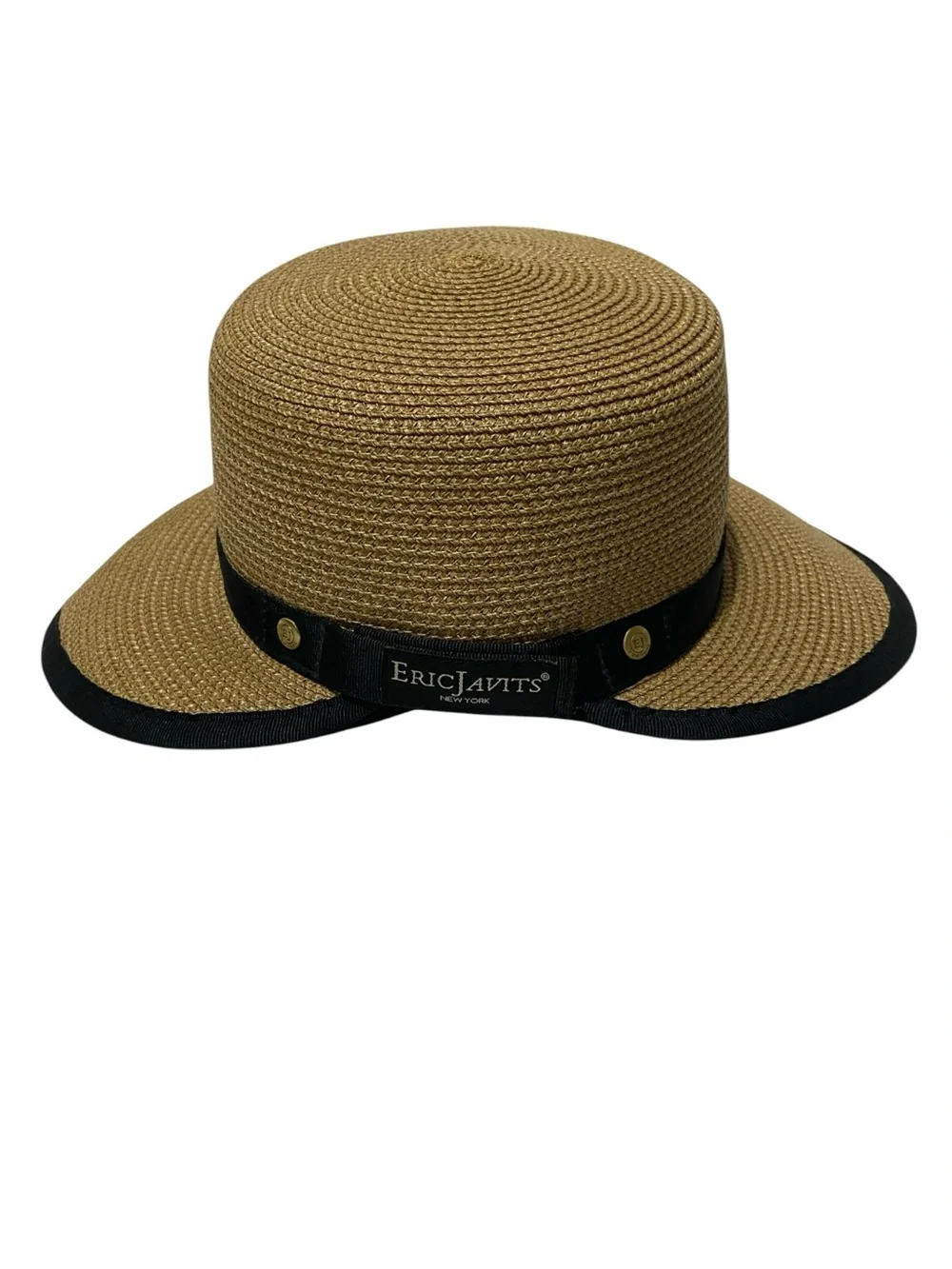 Eric Javits Squishee Cap Sun Visor Natural Black OS Adjustable - Picture 5 of 11
